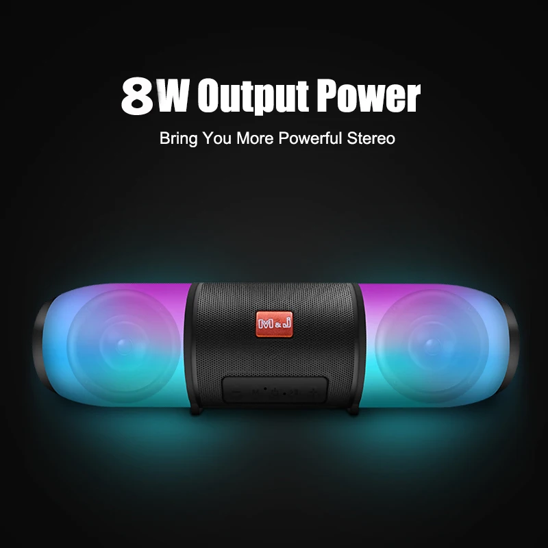 M & J красочные светодиодный свет bluetooth Колонка HIFI стерео беспроводная портативная