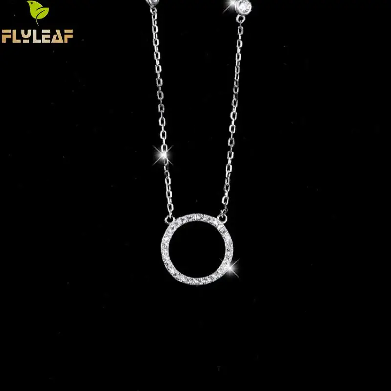 Flyleaf 925 стерлингового серебра кубического циркония Aaa Циркон Круглые ожерелья и