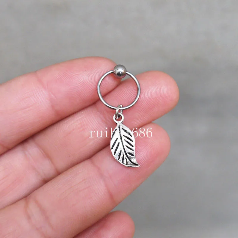 2 шт. сережки ручной работы в виде серебряного листа спиральный для хряща |