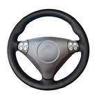 Сшитая вручную черная искусственная кожа Чехол рулевого колеса автомобиля для Mercedes Benz C-Class W203 2004-2007 SLK-Class R171