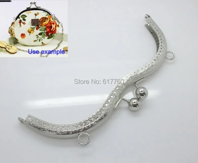 Бесплатная металлическая рамка застежка Kiss для сумочки кошелька серебристого