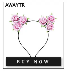 Новинка г.; AWAYTR для девочек с цветами и кошачьими ушками; милые аксессуары для волос; головной убор в стиле бохо; повязки на голову с кошачьими ушками