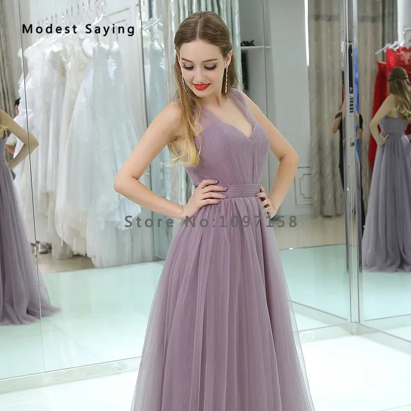 Элегантное фиолетовое ТРАПЕЦИЕВИДНОЕ плиссированное платье подружки невесты с