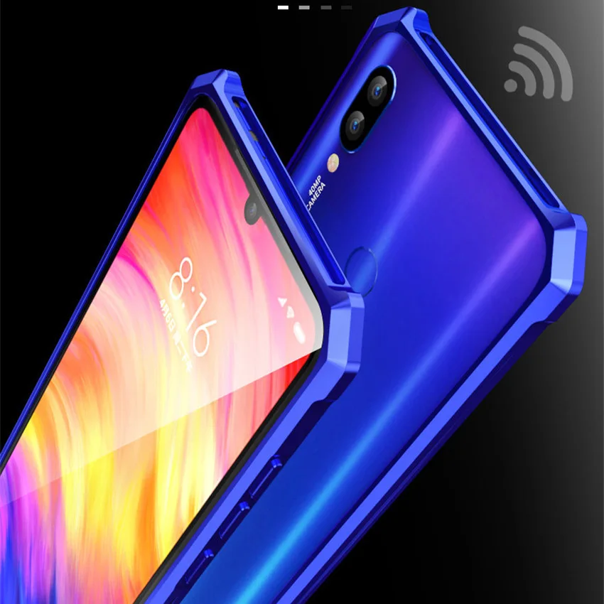 Чехол для Xiaomi redmi note 7 Роскошный Металлический Чехол-бампер Xiomi тонкий Чехол-рамка