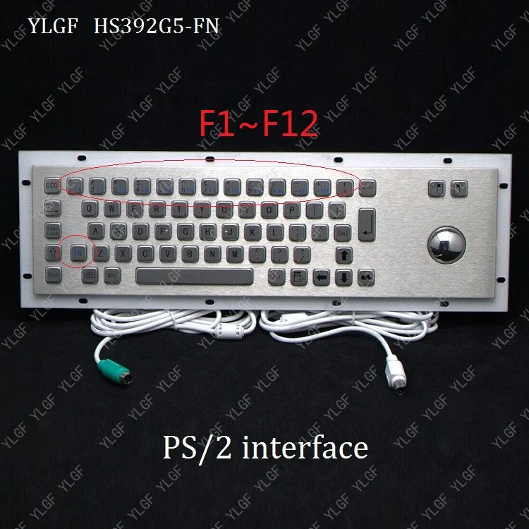 

Металлическая клавиатура, YLGF HS392G5-P-FN PS/2 интерфейс встроенная клавиатура водонепроницаемая (IP54), пылезащитная