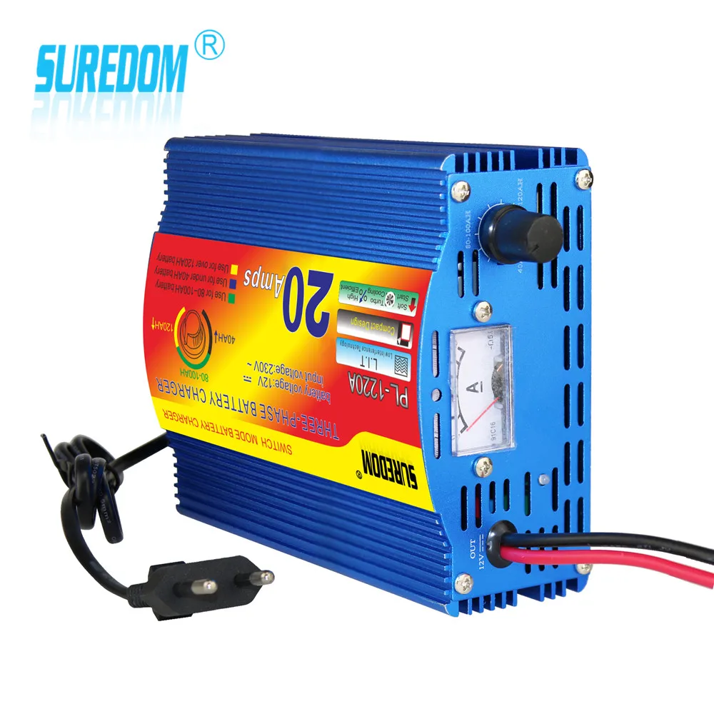 SUREDOM 20A 12v полностью автоматическое зарядное устройство для электрического