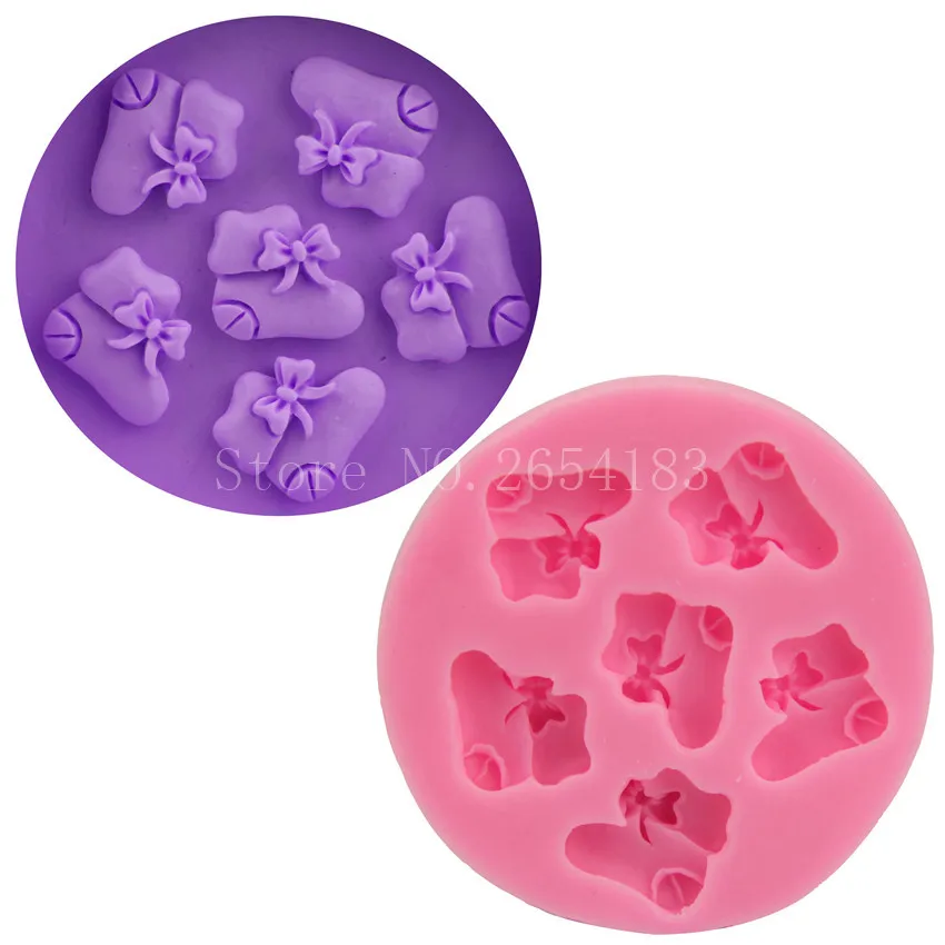 6 рождественских носков помадка силиконовый для торта форма мыла кекс желе