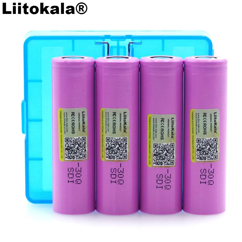 Аккумуляторная батарея Liitokala 100% оригинальный, новый ICR18650 30Q, 3000 мАч, литий-ионные батареи + коробка для хранения, 4 шт.