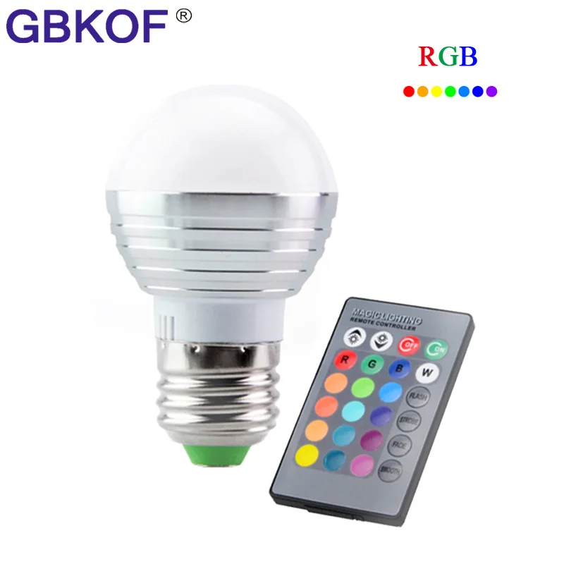 E14 E27 RGB светодиодный светильник 3 Вт 5 85-265 в 110 120 220 В Светодиодный Sopt с