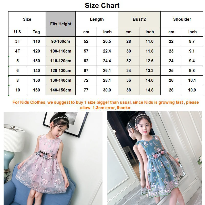 Girls Summer Jumper Dress Princess O-neck Sleeveless Vest Dresses Flower Embroidery Casual Kids Tulle Frocks | Детская одежда и