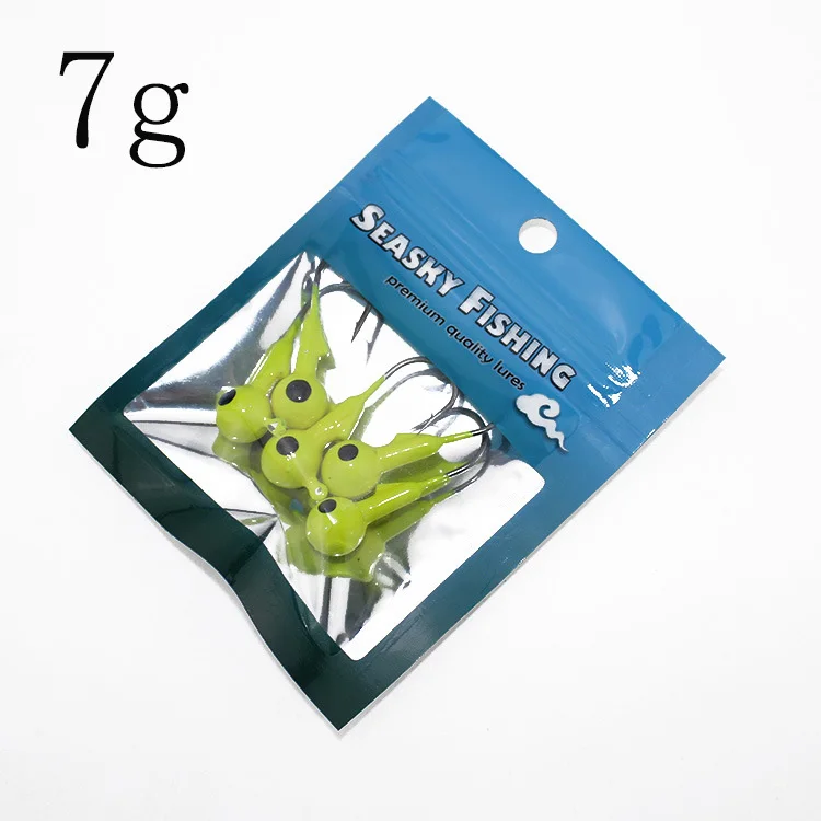 5 шт./лот, крючок для ловли карпа, 2 г, 3,5 г, 5 г, 7 г, 10 г, 12 г, 14 г, приманка для ловли карпа, глубокая вода, пуля, Техасский рыболовный крючок, красный - Цвет: 7g yellow