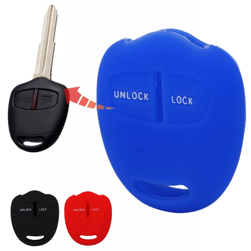 Моющийся Мягкий силиконовый чехол для автомобильного ключа с 2 кнопками Mitsubishi