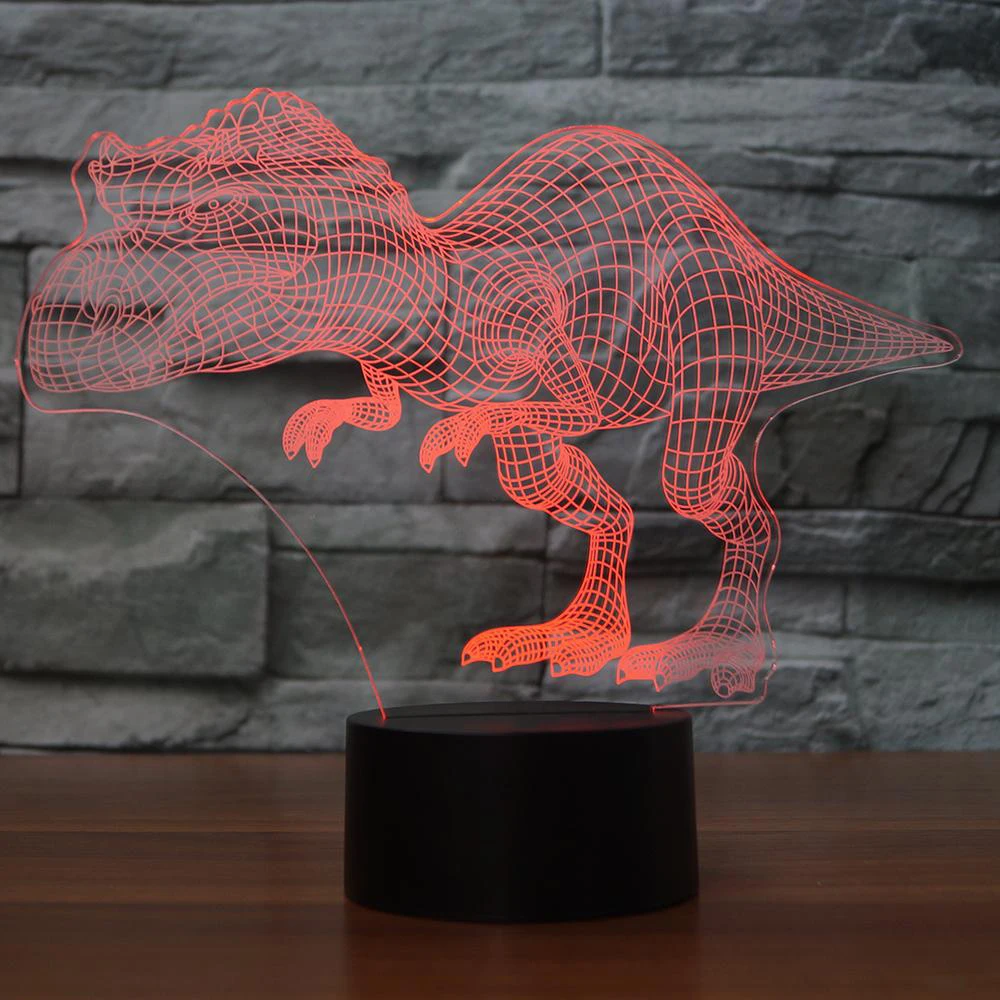 Новинка 3D цветная Настольная лампа с динозавром светодиодная USB сенсорная кнопка
