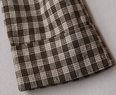 

Fashion casual plaid pants female spring fall new temperament imitation woolen 9 pants trousers high waist straight pant Mujer