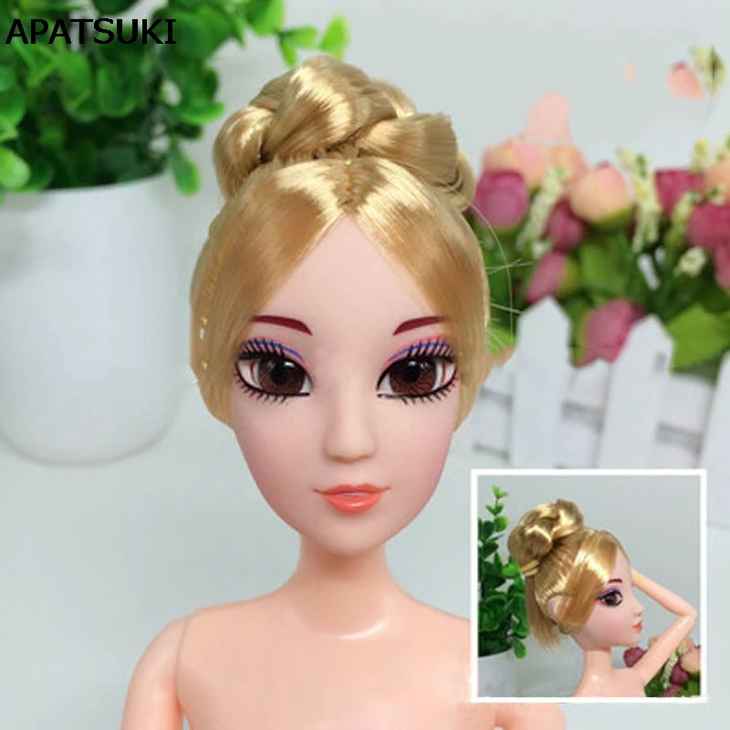 Голова куклы с золотыми ткаными волосами аксессуары для DIY головки 11 5 дюйма