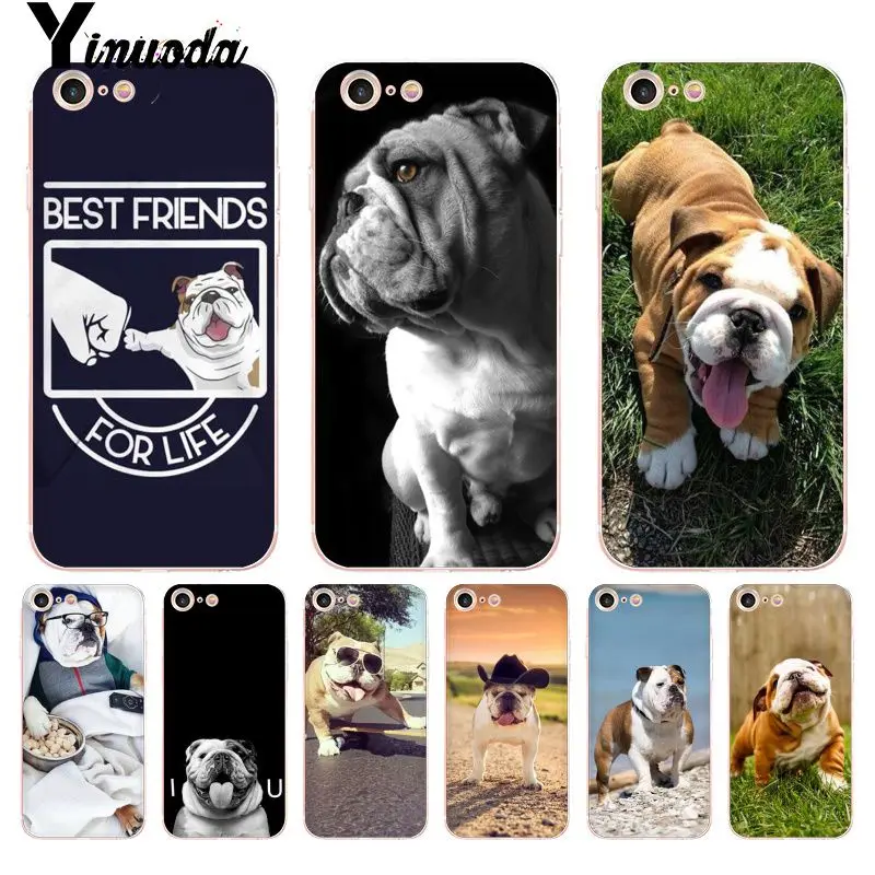 

For iphone 13 7 6 X Case Cute Dog English Bulldog Ultra Thin Cartoon Phone Case for iphone 13 8 7 6 6S Plus X 10 5 5S XS XR 4
