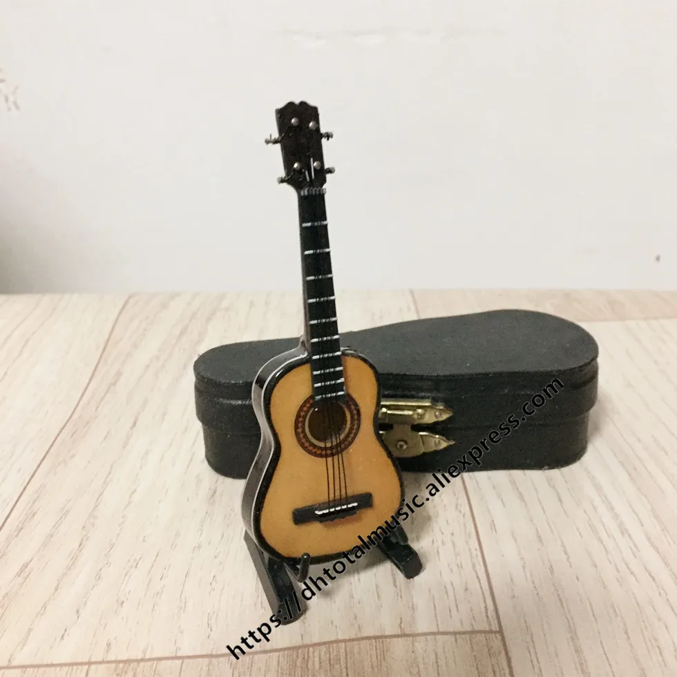 Ukulele N-10cm Dh 1/12 Масштаб Кукольный домик Миниатюрный музыкальный инструмент гитара с коробкой для 12го кукольного домика музыкальная комната украшение для экшн-фигурок - Цвет: Ukulele N-10cm