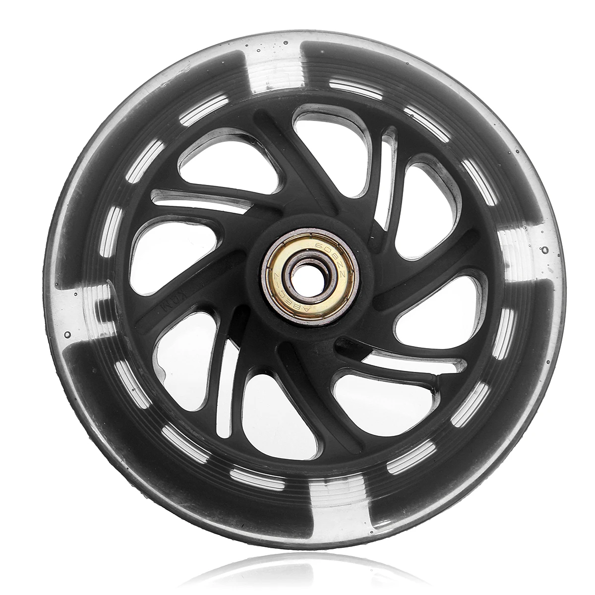Черный 120mm LED Flash Light Up Scooter Wheel Flash Wheel for Scooter Inline Skates 2 ABED-7 Bearing - Цвет: Черный