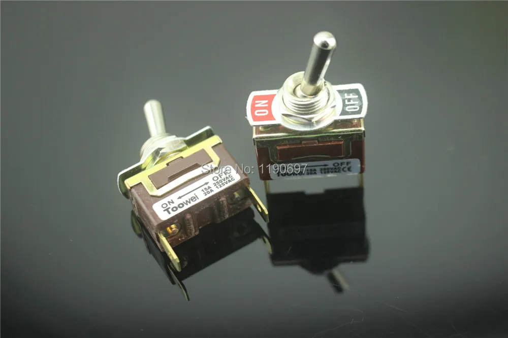 Переключатель toowei тумблер 2 контакта ВКЛ ВЫКЛ Припой Терминал 15A 250VAC 20A 125VAC шт.