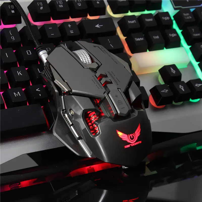 ZERODATE X300GY 7 клавиш 250-4000 dpi USB Проводная оптическая мышь механические макросы определение геймер игровой мыши для ПК компьютера ноутбука