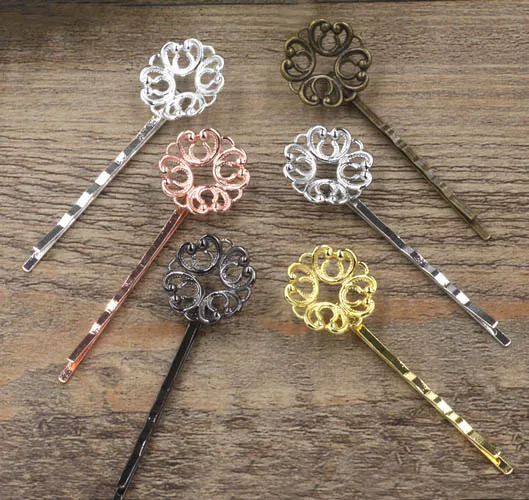 Винтажные филигранные цветочные аксессуары для волос основа кабошона женские