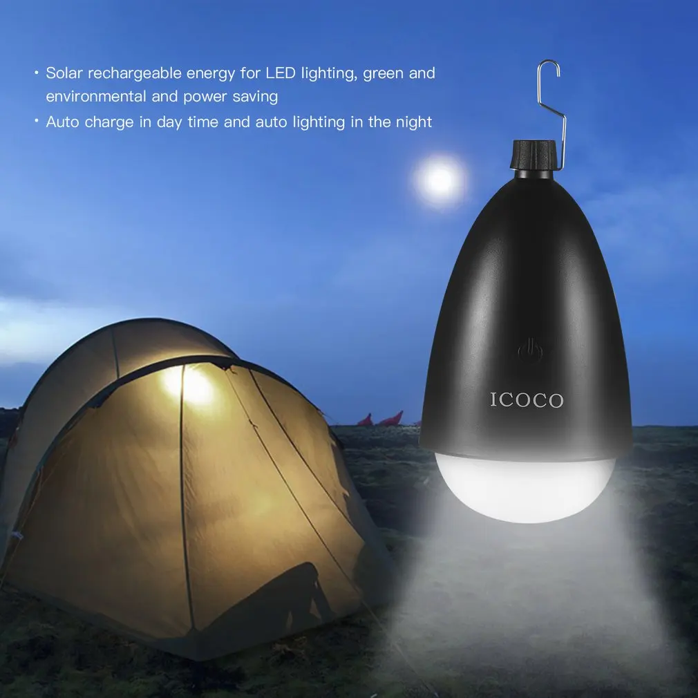 Portable Camping Led Light Solar Energy Bulb Lamp Environmental Over Charging Protection Adjustable Touching | Освещение