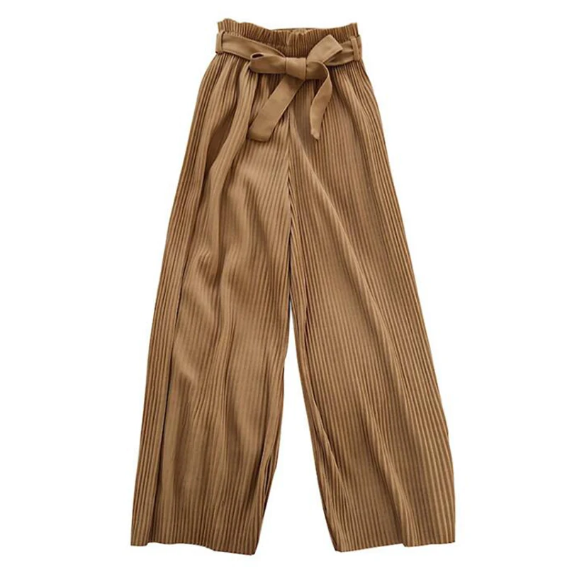2019 корейские брюки женские спортивные плиссированные широкие Pantalon Chic Свободные