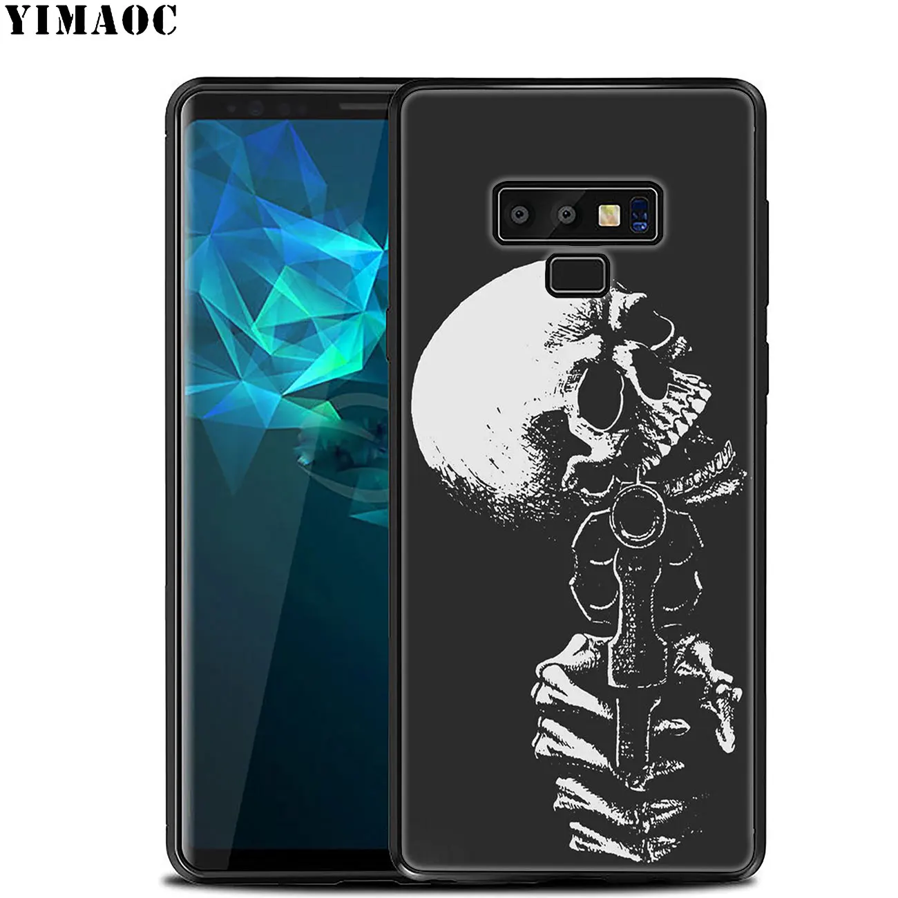 YIMAOC Мягкий силиконовый чехол для телефона с черепом цветком вороной Samsung Galaxy A6 A9 A8