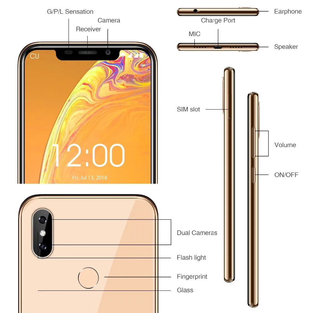 OUKITEL C13 Pro 6 18 &quot19:9 Android 9 0 распознавание лица отпечатков пальцев 4G LTE смартфон MT6739