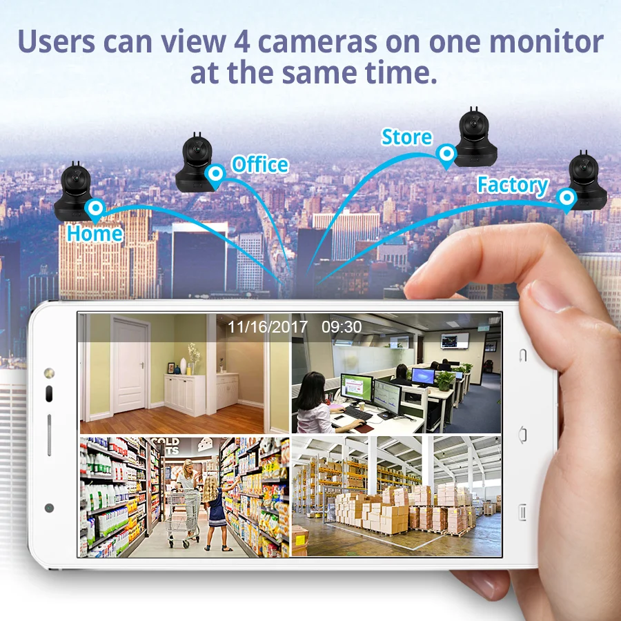 KERUI 1080P Облачное хранилище Wifi IP камера наблюдения камера 2 способа аудио активности оповещения умная веб-камера