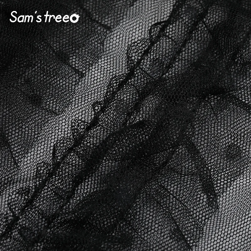Sam's Tree/Белая Летняя юбка из тюля трапециевидной формы; кружевная Женская юбка-капкейк; сетчатая Лоскутная Женская винтажная юбка в консервативном стиле