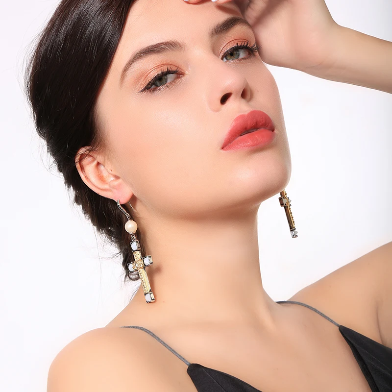 Новинка 2019 серьги из сплава и смолы Классические Модные подвесные большие