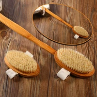 natural bristle bath brush long handle wooden bristles soft hair rub back shower brush remove the horny massage brush