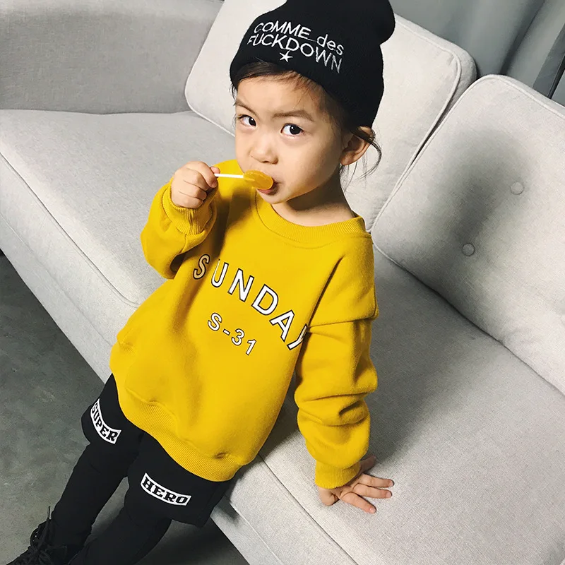 

Свитера для девочек; Детская одежда; Футболка с буквенным принтом для маленьких девочек; Хлопковый Повседневный пуловер; Детский спортивны...