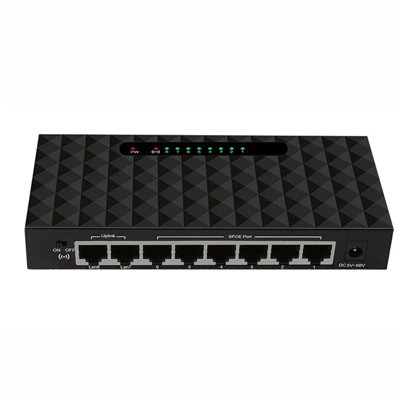 Сетевой коммутатор Ethernet с 8 портами умный хаб поддержкой порта питания 6 55 в (2 х1