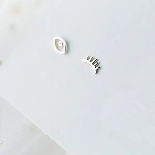 Women's Jewelry Fashion Silver Tiny Eyebrow Eye Stud Earrings Gift For Girls | Украшения и аксессуары