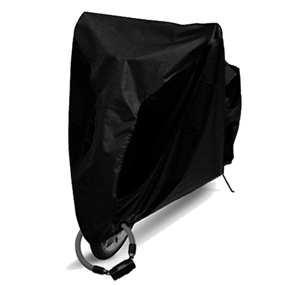 Черный Bicycle Cover Sunshine Dustproof Bike Rain Cover Motorcycle Waterproof UV Protector Cover With Lock Hole For Scooter Bicycle - Цвет: Черный