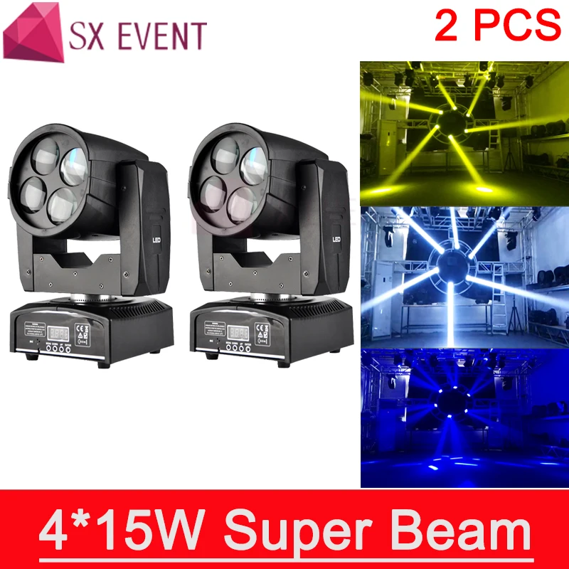 

Светодиодный светильник SUPEN BEAM 60 Вт, мини светодиодный подвижный головной светильник led4 x 15 Вт, американское DJ оборудование DMX 4/16 каналов, укр...