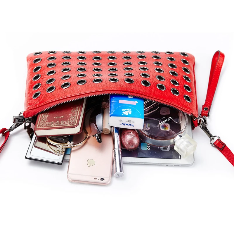 

Fashion Hollow Out Women Genuine Leather Day Clutches Bags Genuine Leather Shoulder Bag Messengers Bag 616