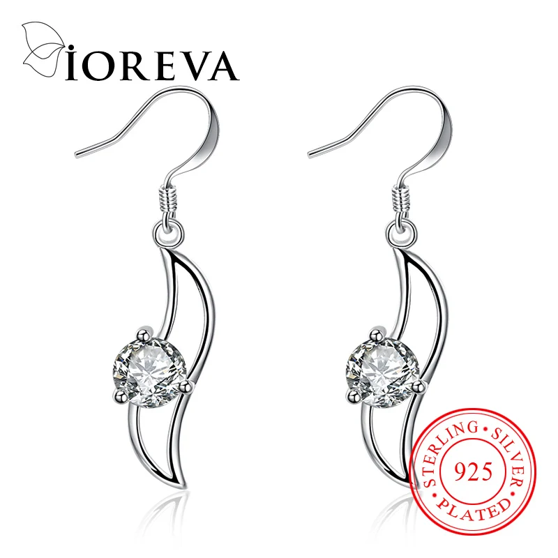 Падение листьев серьги для женщин циркон имитация алмазный посеребренные