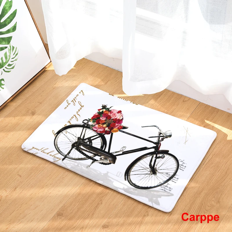 2018 New fashion home decor Anti-Slip Carpets Bicycle Print Mats Bathroom Floor Kitchen Rugs 40x60or50x80cm | Дом и сад
