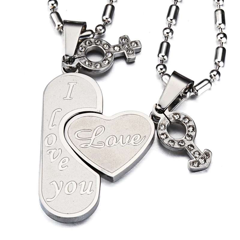 Двухцветное ожерелье с подвеской в виде двух символов для мужчин и женщин|necklace