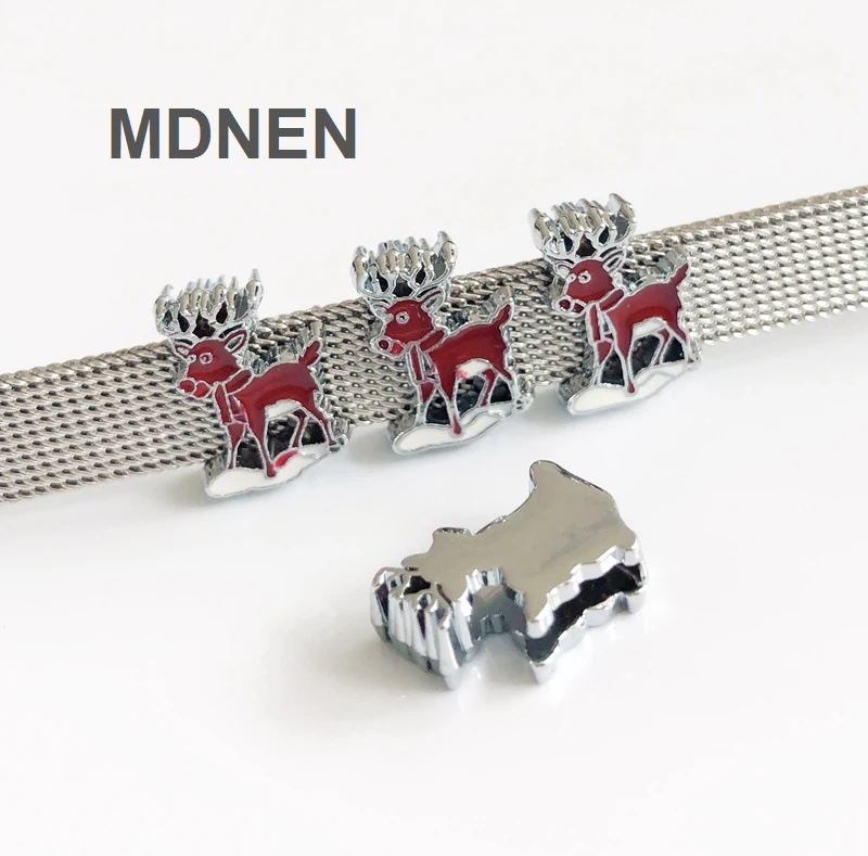 10 шт. DIY аксессуары из сплава 8 мм Elk Slide Charm Bead ошейник для собак|Подвески| |
