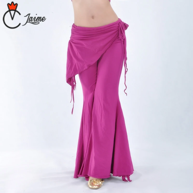

2018 Tribal Fusion Belly Dancewear Clothes Ladies High Waist Flare Trousers Practice Pants Plus Size Womens Belly Dance Pants