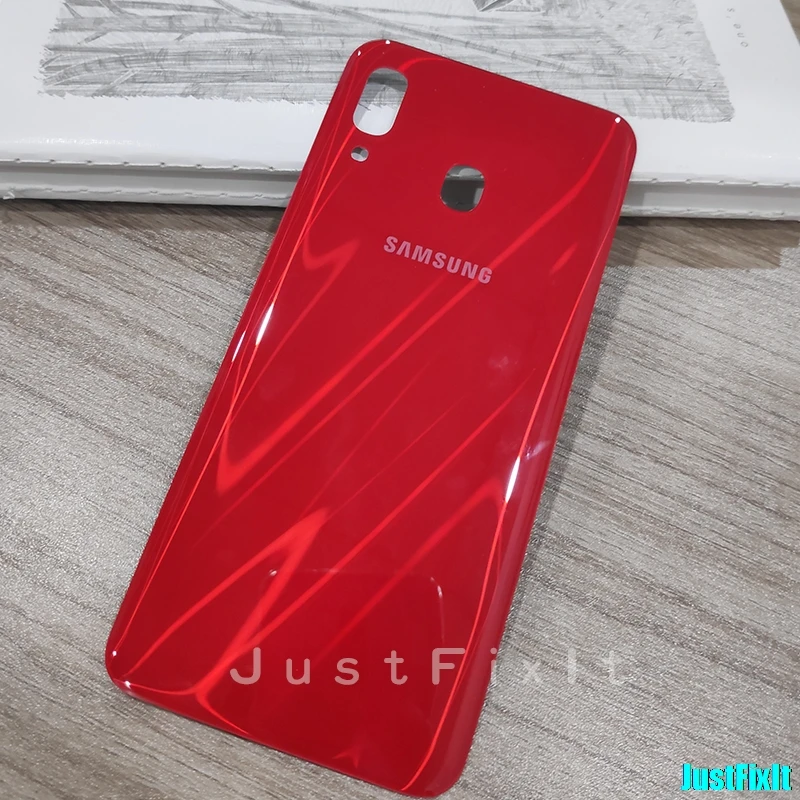 Заменить Батарея Обложка для SAMSUNG Galaxy A30 SM-A305F A305 SM-A305F задняя Батарея крышка Дверь задняя Корпус чехол - Цвет: Красный