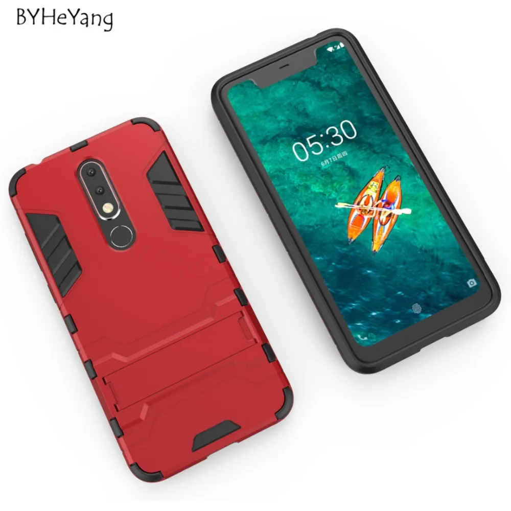 For Nokia X5 Case for 5.1 Plus Cover Shockproof Robot Silicone Rubber Hard Phone X 5 TA-1109 Fundas |