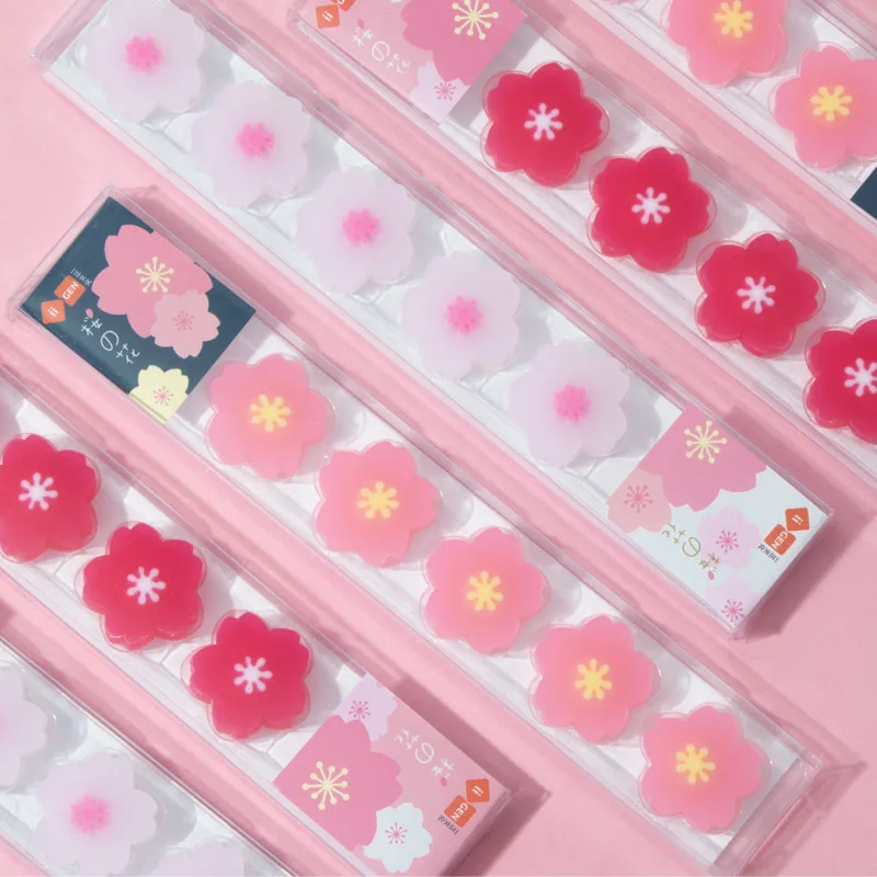 

90pcs/18sets Kawaii Eraser Flower Lovely cherry Eraser for Pencils Kids School Office Supplies Japanese Stationary Kids Gift