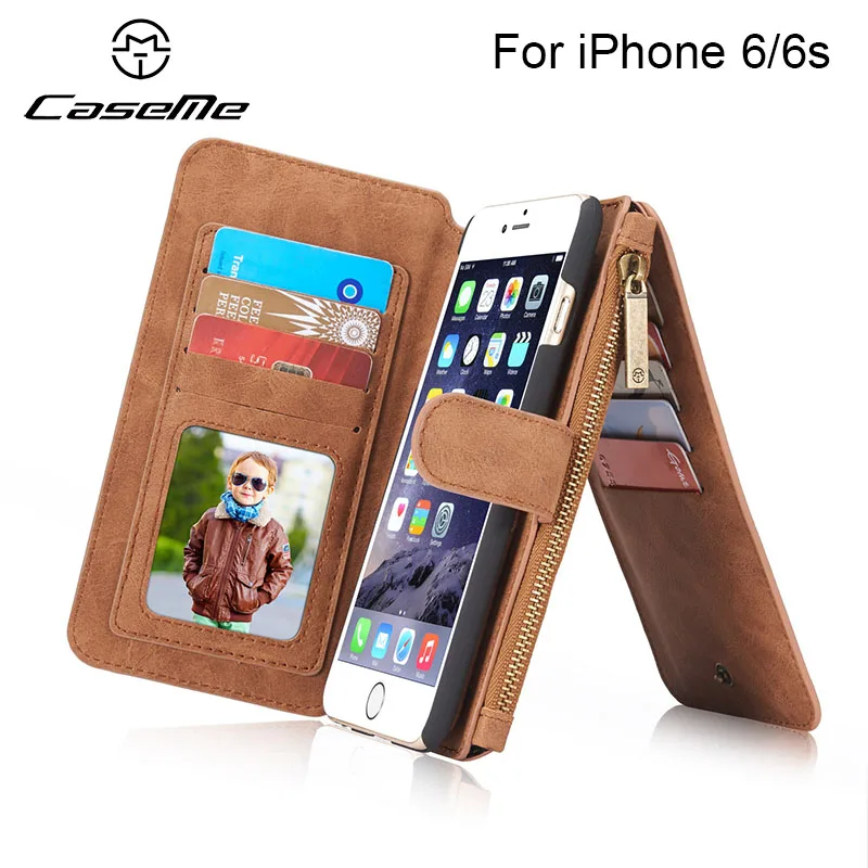 Люксовый Бренд Подлинная Кожаный Чехол Телефон Для iPhone 6/6 s Молнии Бумажник