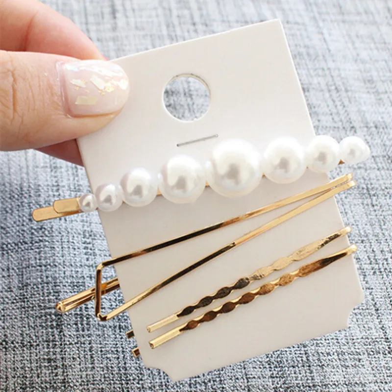3 шт./компл. жемчужные металлическая Заколки для волос Hairband Для женщин шпильки для волос модная одежда для девочек заколки для волос аксессуары Прямая