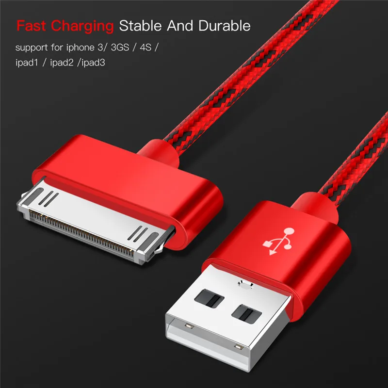 2.4A USB кабель для iphone 30 Pin зарядное устройство адаптер кабель передачи данных для быстрой зарядки для iphone 4 4S 3g S 3g iPad 1 2 3 iPod itouch